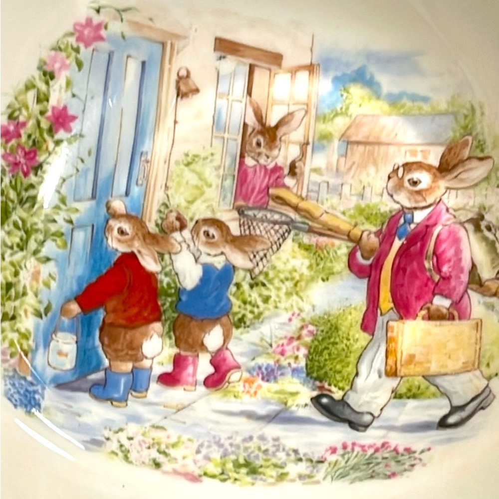 Vtg Bunnykins Royal Doulton 1988 England Bone China Rabbit Butterfly Cereal Bowl